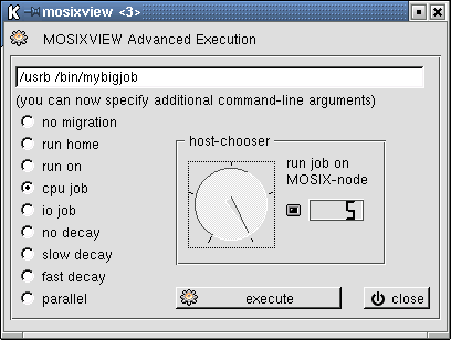 execution dialog